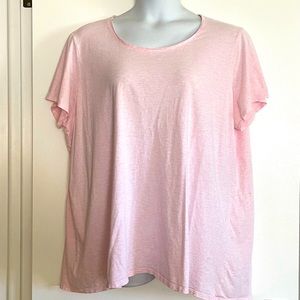 J Pure Jill 3x Tee Elliptical Pink cotton knit